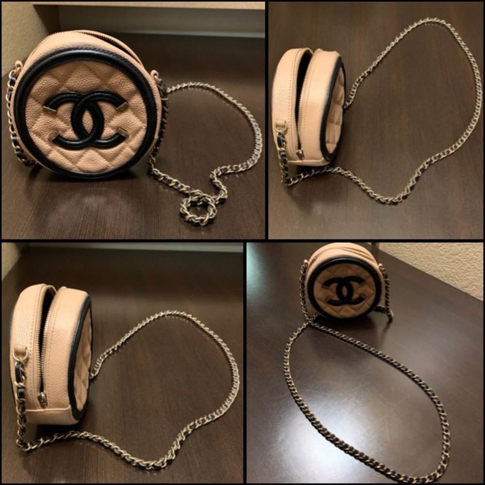 CHANEL Caviar Quilted Round Filigree Crossbody